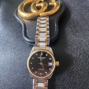 Longines Master Collection Two Tone Black Diamond Ladies Watch